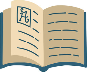 Hand Drawn Book Flat Illustration