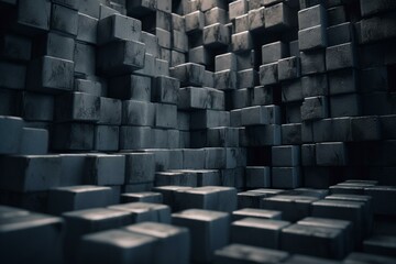 Abstract background with cement blocks. Generative AI