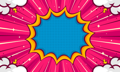 Blank comic cartoon background with cloud © anggi wibisono