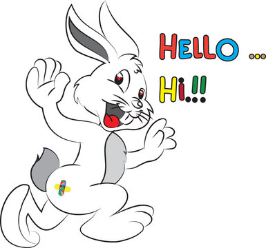This playful and funny face bunny is the perfect design for postcard, template, greetings cards, t-shirt design collection. This image is sure to spark joy and fun creativity for product design.