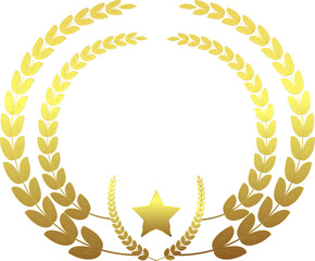 Gold wreath of flowers Flower wreath vector congratulations banner wreath icon triumph leaf wreath formal floral decoration romantic pattern for wedding Mother anniversary birthday valentine Christmas