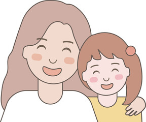 Mother and Daughter Smiling Together. Happy mother's day.