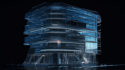Futuristic Office Building 16:9 4K - Generative AI