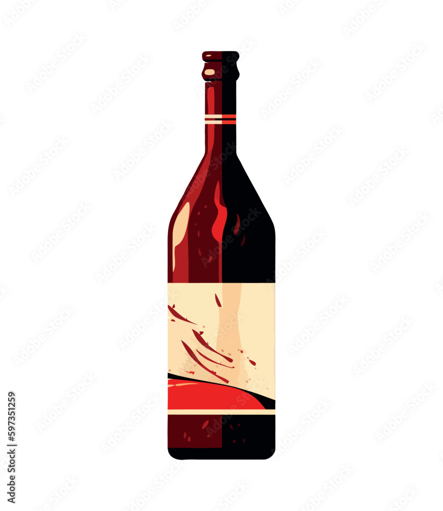 Poster red wine bottle label design