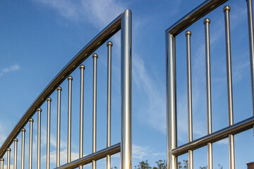 Part of a Stainless Steel Fence Gate