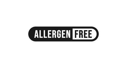 Best Allergen free label or Allergen free mark vector isolated in flat style. Allergen free label vector for product packaging design element. Allergen free mark for packaging design element.