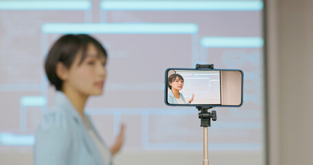 teacher in adult education class