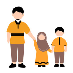 Muslim family illustration