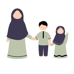Muslim family illustration