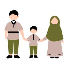 Muslim family illustration
