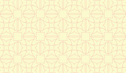 Ornate Geometric Petals Grid, Abstract Vector Seamless Pattern