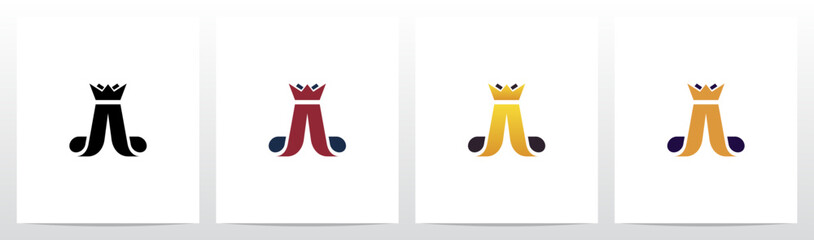 Crown On Top Of Letter Logo Design A