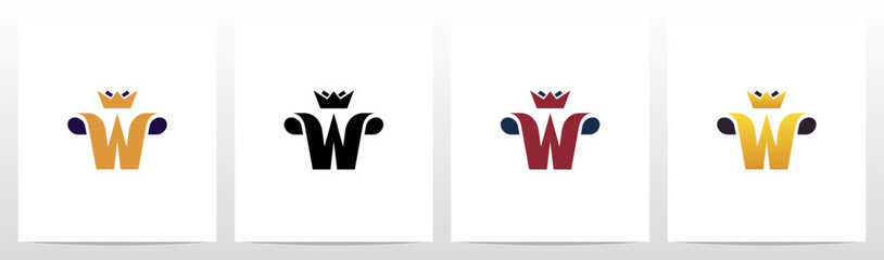 Crown On Top Of Letter Logo Design W
