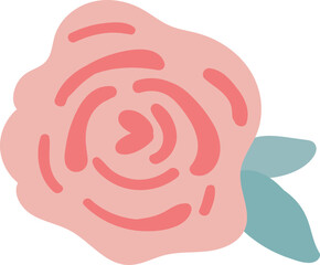 cute doodle simple Valentine love flowers cartoon flat vector