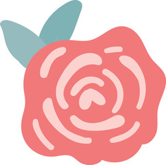 cute doodle simple Valentine love flowers cartoon flat vector