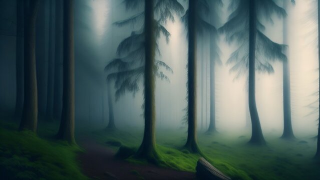 forest in the fog