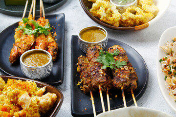 Freshly cooked assorted Thai food