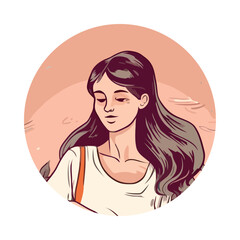 Beautiful woman with long brown hair