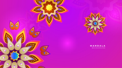 Obraz na płótnie Canvas Abstract background with colorful flower mandala vintage decorative drops ornament vector illustration