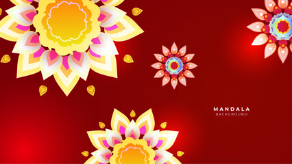 Art and Illustration Vector hand drawn doodle mandala. Ethnic mandala with colorful tribal ornament. Isolated. On white background.