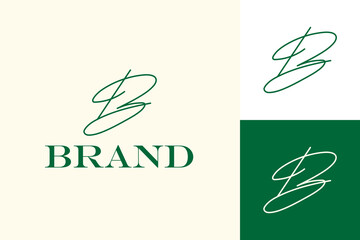 Fancy Hand Written Initial B Logo Template