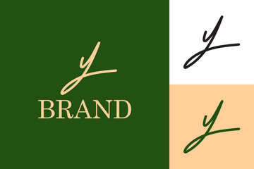 Hand Written Initial Y Logo Template