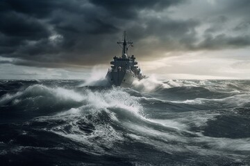 Fototapeta na wymiar Lethal tempest at sea. Generative AI