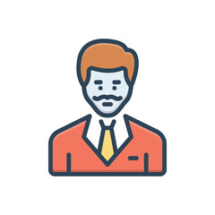 Color illustration icon for mr occupation 