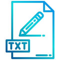 Txt gradient line icon