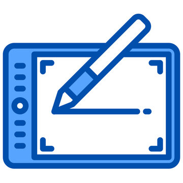 recommend clip art: Tablet blue outline icon