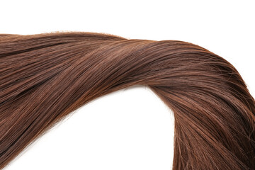 Fototapeta premium Brown hair on white background