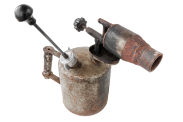 old blowtorch isolated on white background