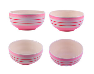set of ceramic bowl isolated on transparnt png