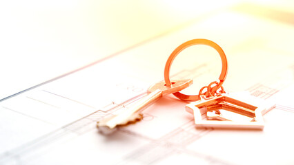 the keys to the new house are on the drawings. the concept of new buildings