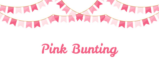 Background with pink bunting flags and place for your text