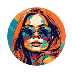 Fashionable woman in sunglasses and joy