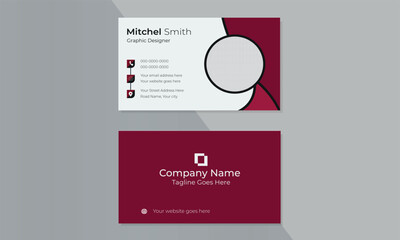 Double-sided business card template modern and clean style.