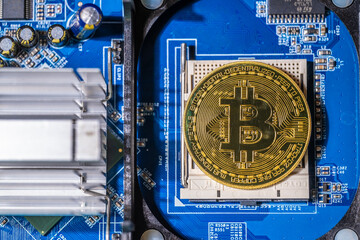 Gold Bitcoin on the motherboard instead of the processor.