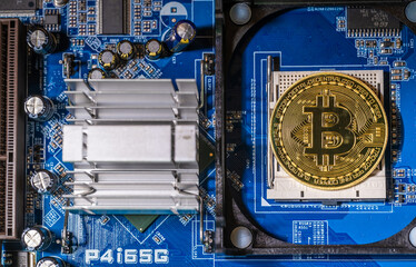 Gold Bitcoin on the motherboard instead of the processor.