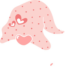 Cute Valentine love faceless Gnome cartoon doodle flat vector