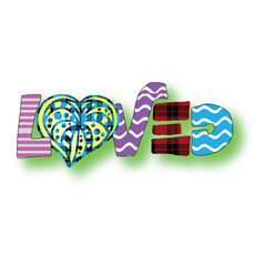 Love Typography Sublimation Design