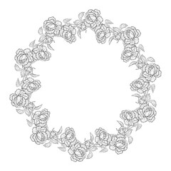 Floral wreath of roses flowers. Rose. Romantic composition.