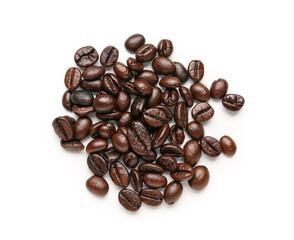 Coffee beans isolated on white background