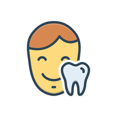 Color illustration icon for dental 