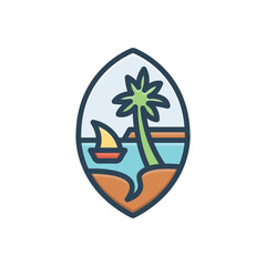 Color illustration icon for guam 