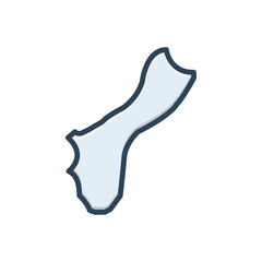 Color illustration icon for guam 
