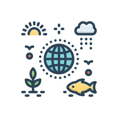Color illustration icon for habitat 