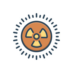 Color illustration icon for nuclear 