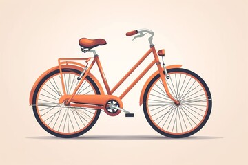 bicycle minimalist illustration of a red bike