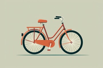 bicycle minimalist illustration of a red bike